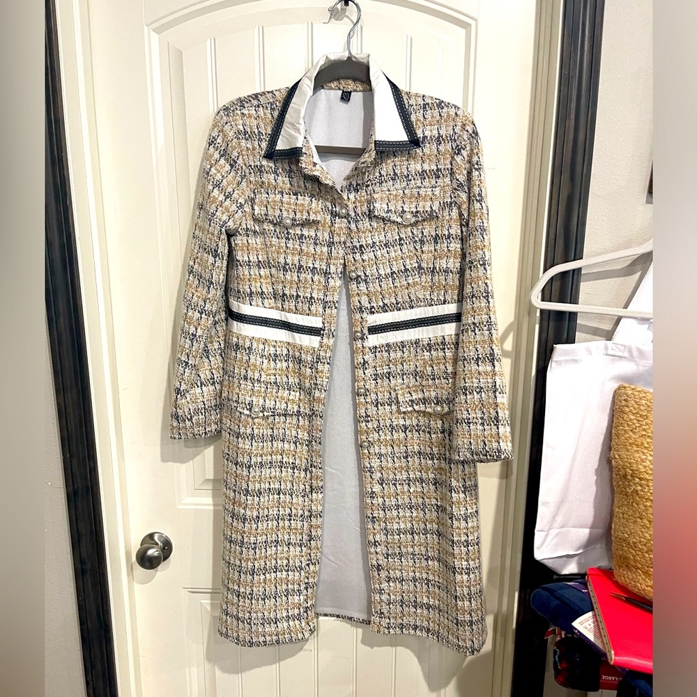 Tweed long jacket